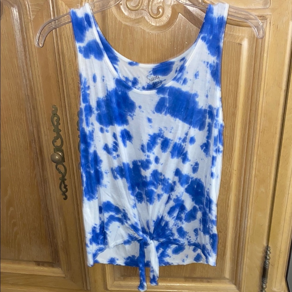 Blue Tie-Dye Tank Top